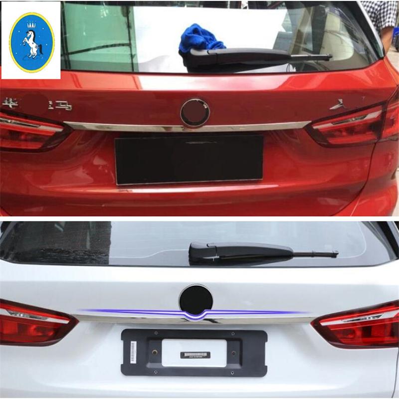 Car Accessories Rear Trunk Lid Cover Tailgate Trim Door Handle Molding Boot Garnish Bezel Cover Kit For BMW X1 F48 2016 -