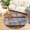 Wooden Pattern Round Carpet for Home Living Room Bedroom Kitchen Bathroom Floor Mat Decorative Anti-slip Circle Carpets Area Rug