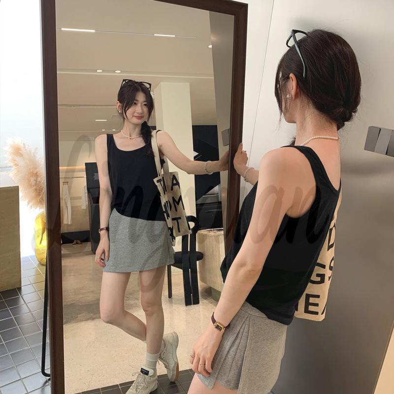 Women's U-Neck Wide Shoulder Strap Tank Top, Sleeveless Summer 2026 Style, Versatile as Inner or Outer Wear