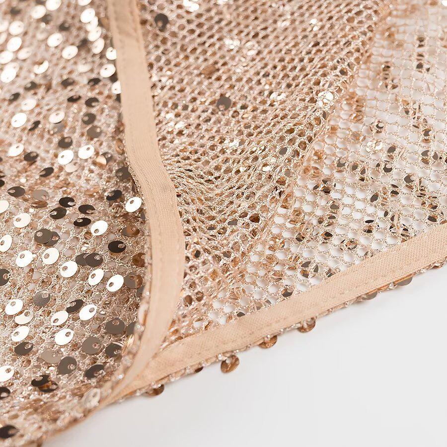 2024 Winter Women's European & American Style Slimming Sequin Sling Dress