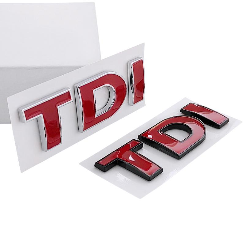 3d ABS Zwart Logo TDI Embleem Auto Kofferbak Badge Decal Voor Passat Jetta Touareg Tiguan Touran Golf 4 5 6 Caddy TDI Sticker Accessoires