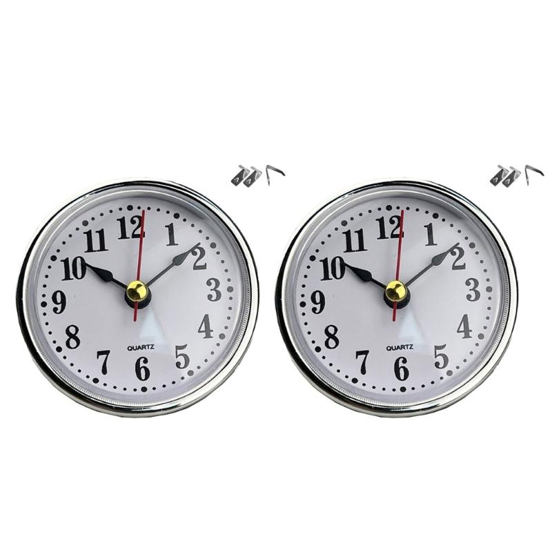 Round 65mm Round Clock Insert with White Face and Gold/Silver Trim for Home and Office Use