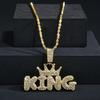 Módní Hip Hop Koruna s přívěskem KRÁL Náhrdelník Pro Muže Křišťálový Kubánský Řetízek Iced Out Bling Hiphopové Náhrdelníky Rock Biker