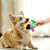 Cartoon Rainbow Dog Plush Toy for Puppy Sounding Plush Bell Wear-Bite Resistant Teething Chew Toy Fun Durable Pet Chew Accessory