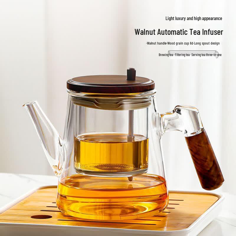 Elegant One-Button Tea Infuser Pot, 800ml