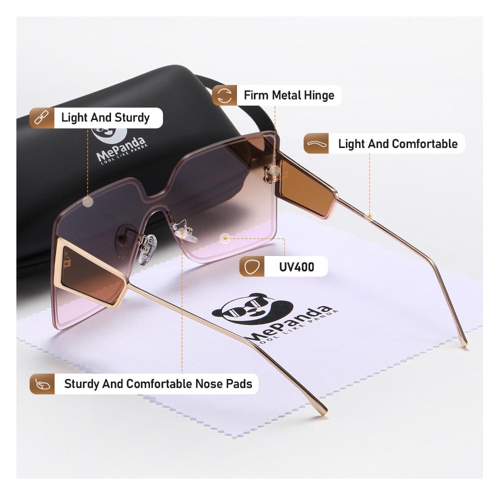 MePanda Unisex one-piece anti-ultraviolet personalized trend sunglasses, UV400.
