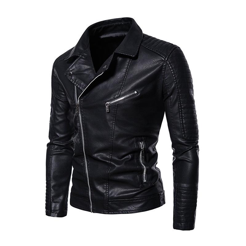 Men's leather jacket casual autumn and winter new leather jacket youth handsome locomotive pu jacket casual men's coat tide