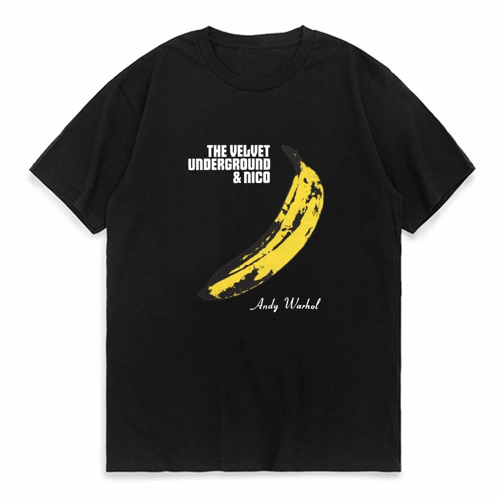 Unisex Crew Neck Tshirt Cotton Brand TeeShirt Black The Velvet Underground T Shirt Male Summer Loose Style Cool ONeck Top Tee