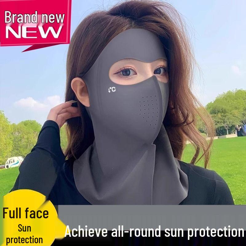 Summer Ice Silk Half Face Mask: Breathable, 3D-Stereo Design for Sun and UV Protection, Slimming Effect.