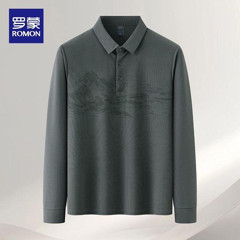 Luo Meng Men s National Style Landscape Brushed Long Sleeve T-Shirt XL