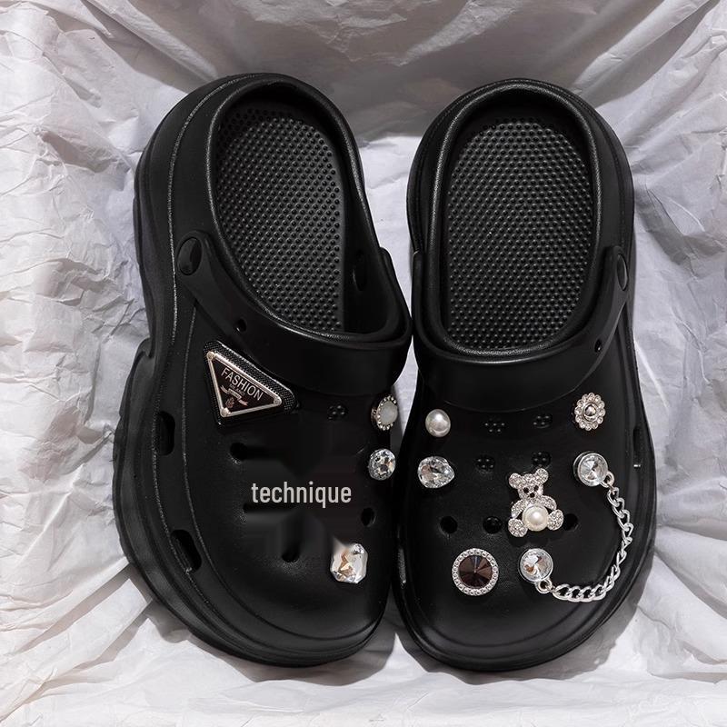 Women's Chunky Height-Boosting Odor-Resistant EVA Beach Sandals - Trendy Summer Baotou Slippers