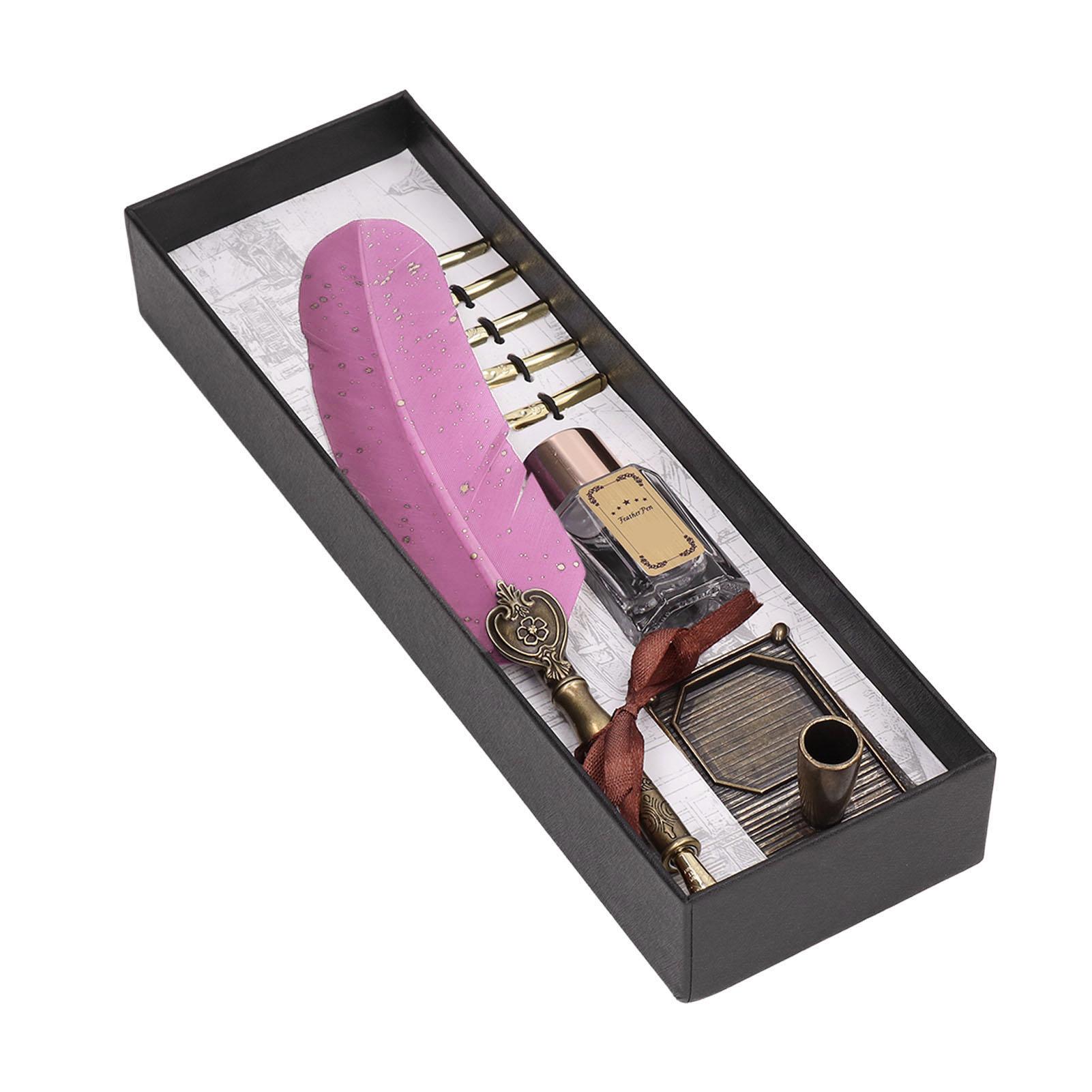 

Calligraphy Pen Retro Elegant Durable Wearable Convenient Practical Attractive Decorative Writing розовый