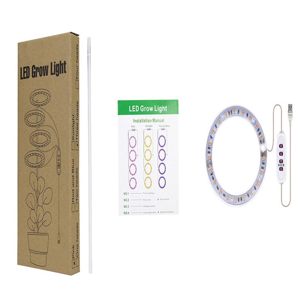 LED Plant Grow Light 5 Dimmable Modes Dual Head Timing USB Plant Lamp for Succulents Potted Plants