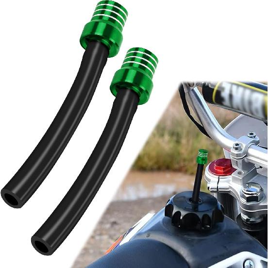 2PCS Breather Hose Gas Fuel Tank Cap, Gas Can Vent, CNC One Way Tank Valve Vent Tube with Aluminum Breather Valve, Fuel Cap Hose Tube for ATV CRF YZF
