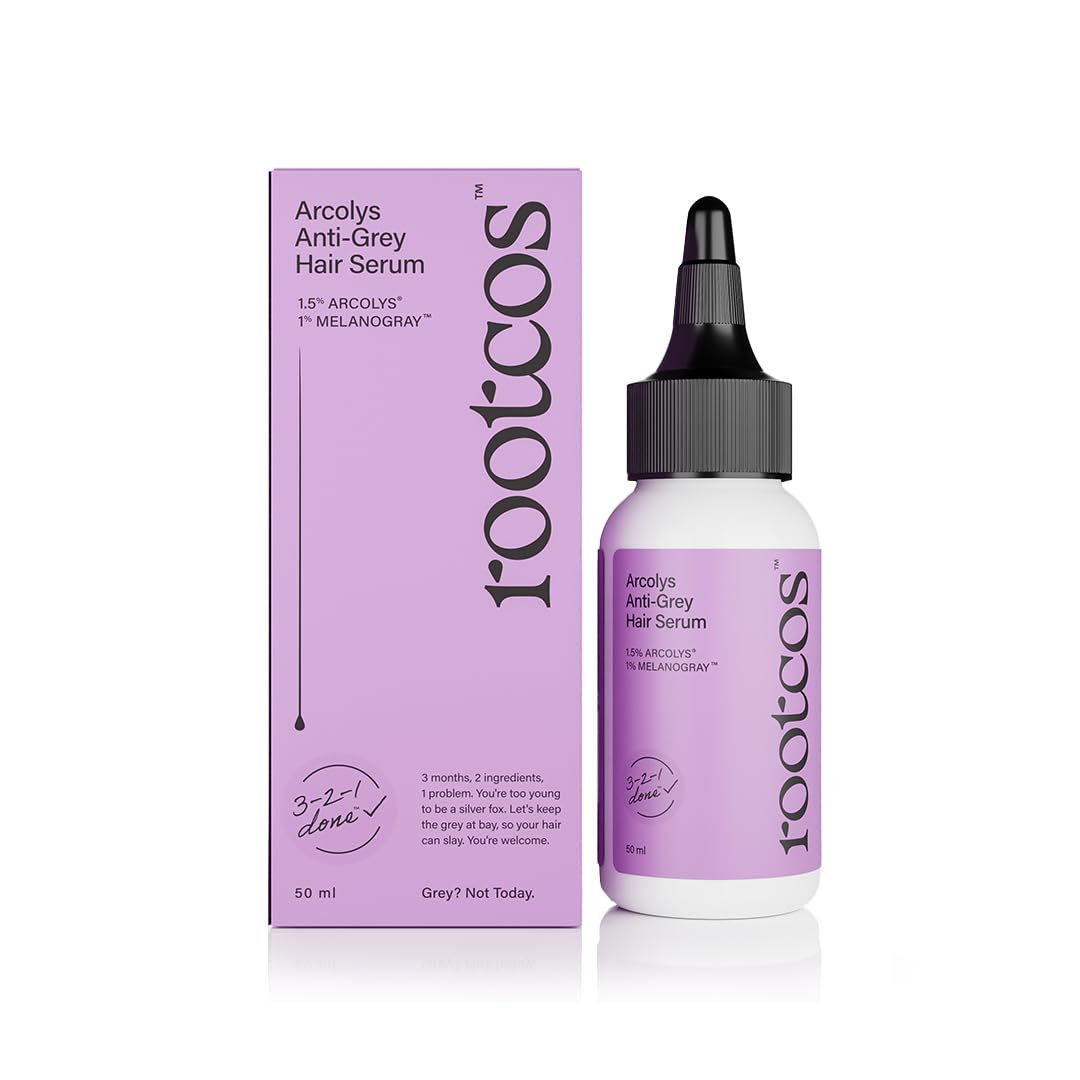 

Rootcos Arcolys® Anti grey hair serum with MelanograyTM | Reverses & limits hair greying | Toxin Free | Light-weight, Non-sticky & Odourless form