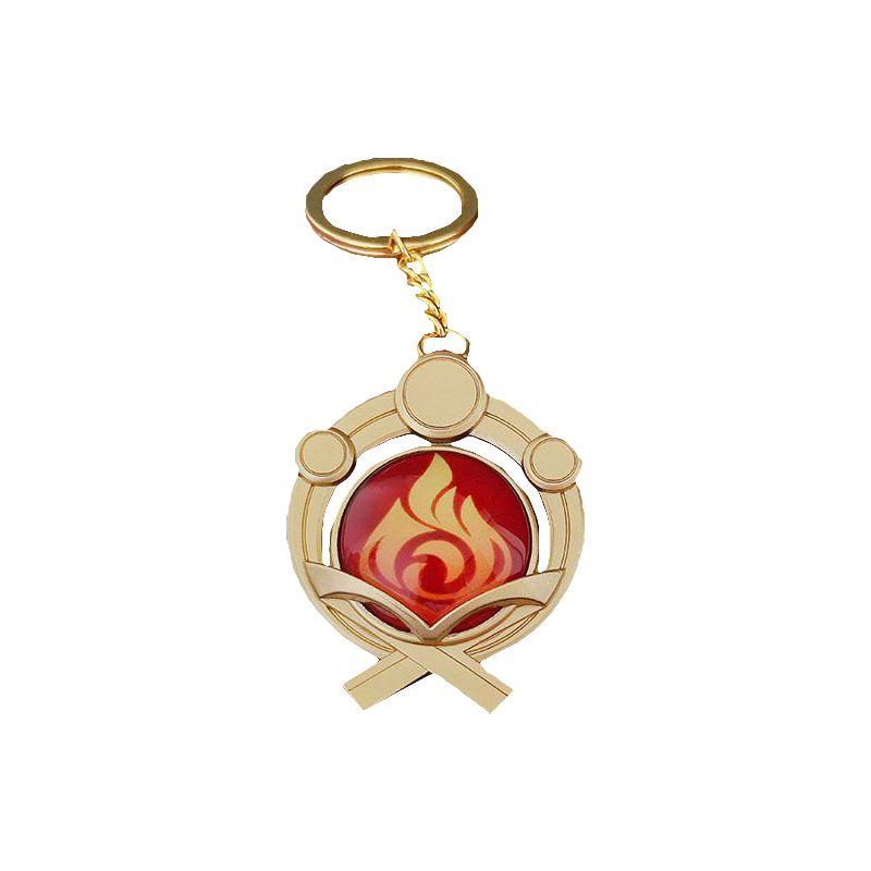 Seven Impact Genshin Elements Keychain Geo Anemo Electro Dendro Hydro Pyro Cryo