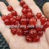 Red Quartzite Jade Round Bead Bracelet/Necklace - Chicken Blood Pumpkin Gemstone Accessory