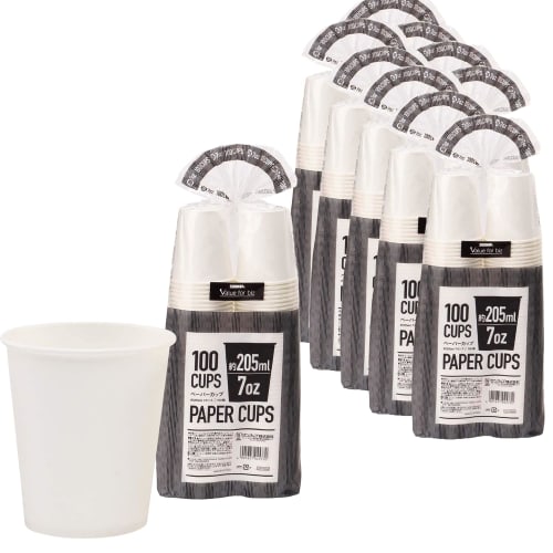 7oz 205ml Paper Cups (1000 count, 100 count x 10 packs) Safe and High-Quality White Paper Cups, Compatible with Sunnap Dispensers (CD-7DB) and Sunnap