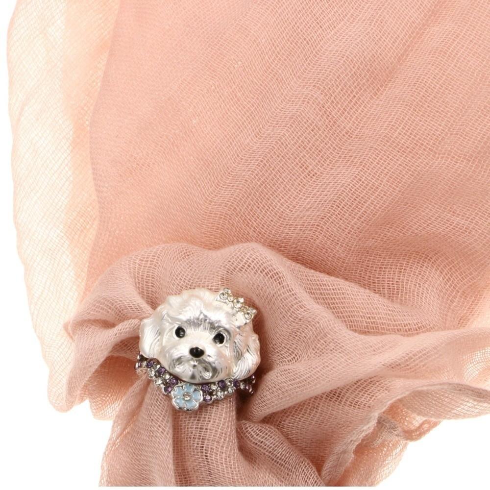 Rhinestone Dog Head Ring Kitten Animal Ring Personality Irregular Opening Ring for Cat Dog Lovers