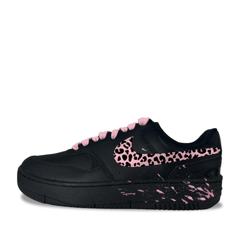 Nike Gamma Force Leopard Shadow Graffiti 1 Synthetic Leather Low top Skateboard Shoes Unisex Black HQ1674-001(team1544-1)