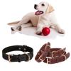 Leather Dog Collar With Vintage Copper Buckle For Medium Large Durable Dogs