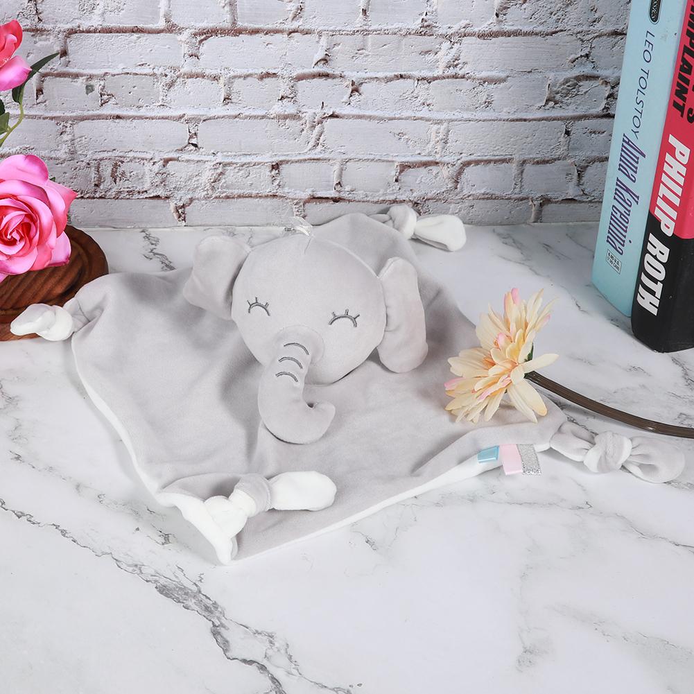 Soothe Appease Towel Infant Animal Plush Comforting Teether Toy for 0-2 Years Old BabyElephant