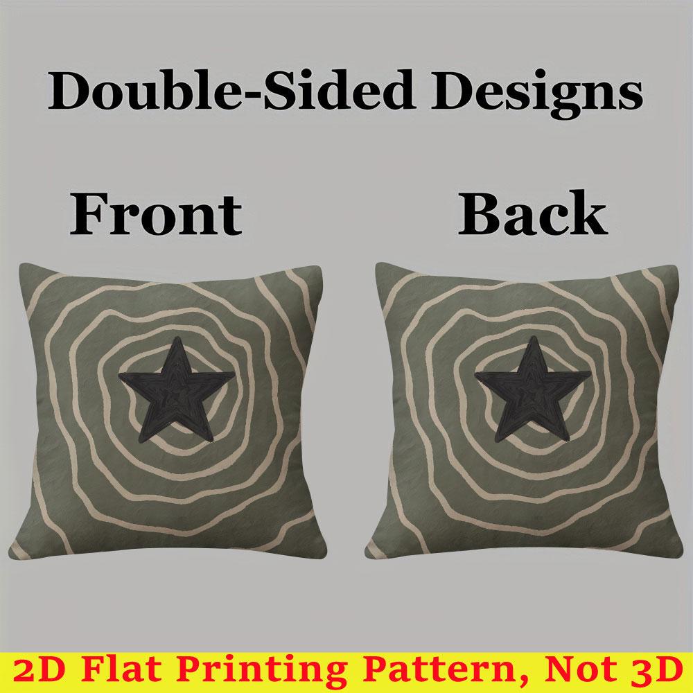 Green Star square Jacquard Pillow Cover for Sofa Office Waist Cushion Cover Home Decorative Pillowcase