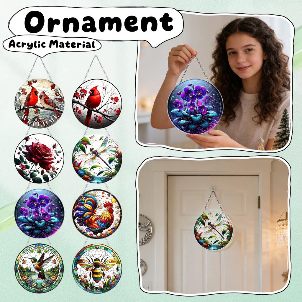 Window Decorations– Acrylic Hanging Ornament For Door & Window, Decorative Accents For Yard & Courtyard, Holiday & Everyday Gift
