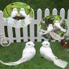 1Pcs Artificial Birds Simulated Little Bird, White Bird, Feathered Bird, Little White Dove Decoration