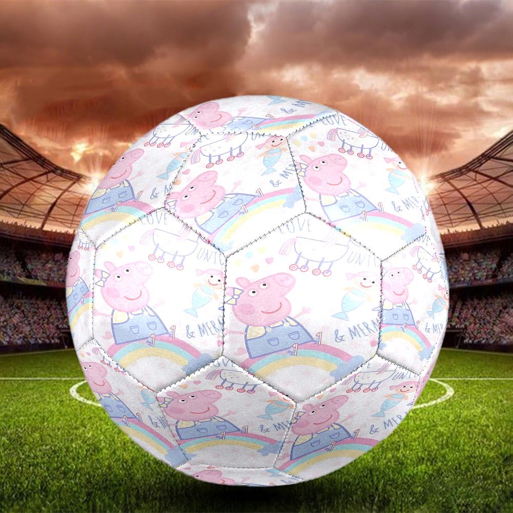 Pink Pig Print Size 5 Soccer Ball, Standard Match Football for Sports Game and Team Practice, Ideal Gift for Soccer Fans