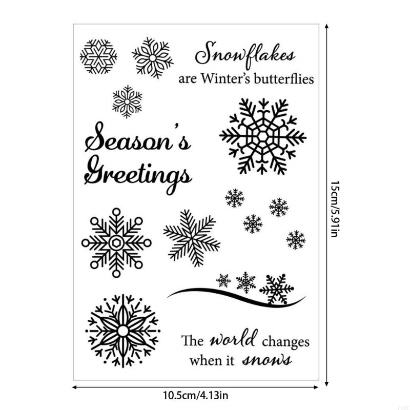 7Pcs Christmas Snowflakes Stamper Clear Silicone Stamper for Holiday Card Making