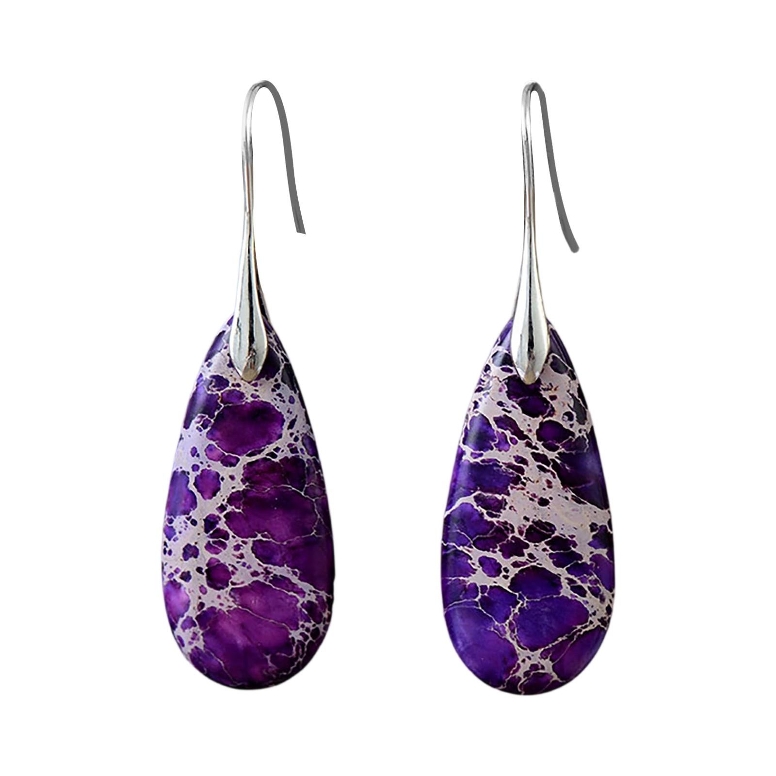 

Богемные серьги-подвески с камнями, украшения из натуральных камней One Size