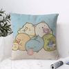 SSumikkogurashi Cushion Cover Eco Linen Pillow Case DoubleSided Print Breathable Durable Zipper Home Decor Gift