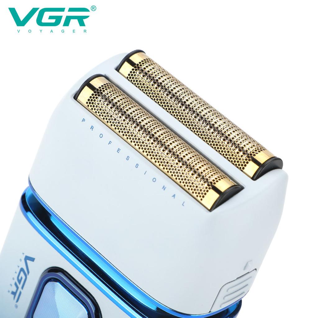 VGR Shaver for Men Smart LED Digital Display Shaver Barber Washable Dual Foil Beard Electric Razor Balds Head Shaving Machine with Extra Mesh V-362