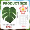 12Pcs Artificial Flowers Palm Leaves Simulation Plumeria Fale Flowers for Hawaiian Tropical Party Home Decor Wedding Decortion