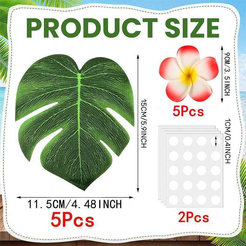 12Pcs Artificial Flowers Palm Leaves Simulation Plumeria Fale Flowers for Hawaiian Tropical Party Home Decor Wedding Decortion