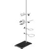 Lab Stand Support, Laboratory Retort Support Stand 2 Sets, Steel Lab Stand 23.6" Rod and 8.3" X 5.3" Cast Iron Base, Includes Flask Clamps, Burette