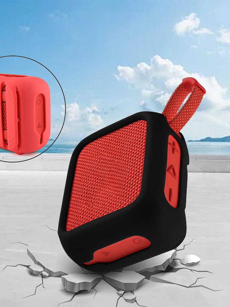 Silicone Case Travel Carrying Pouch with Speaker Mount Strap Portable Speaker Case Shockproof Speaker Sleeve Cover for JBL Go 4