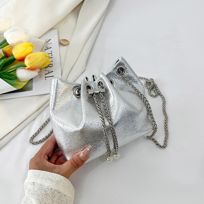 New bag women's fashion high-end texture shoulder bag casual versatile chain crossbody bucket bag niche style