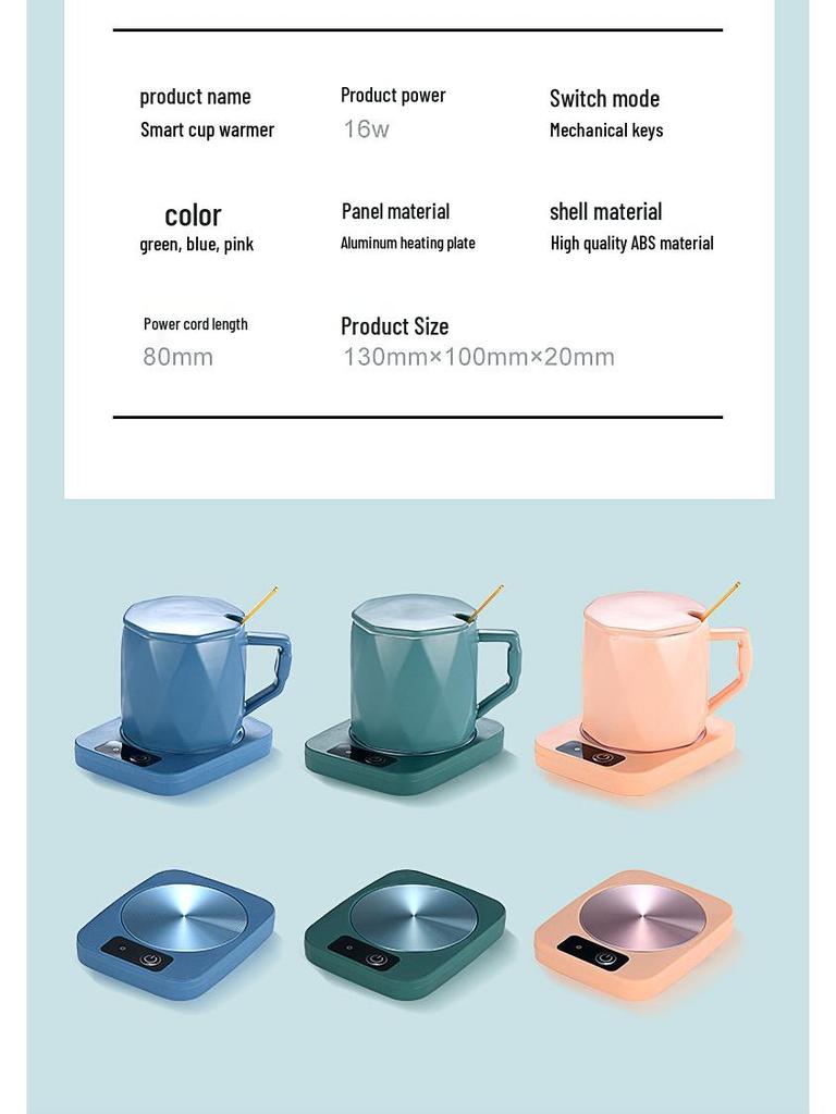 USB-Powered Ceramic Heated Coaster for Constant 55°C Warmth - Ideal Gift