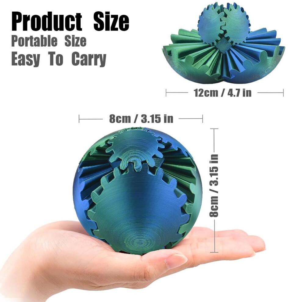 Impossible Gearsphere Age 3+, 3D Printed Gear Sphere - The Steampunk Whirling Wonder Fidget Gear Ball, Gearsphere Cube Fidget Toy for Office and