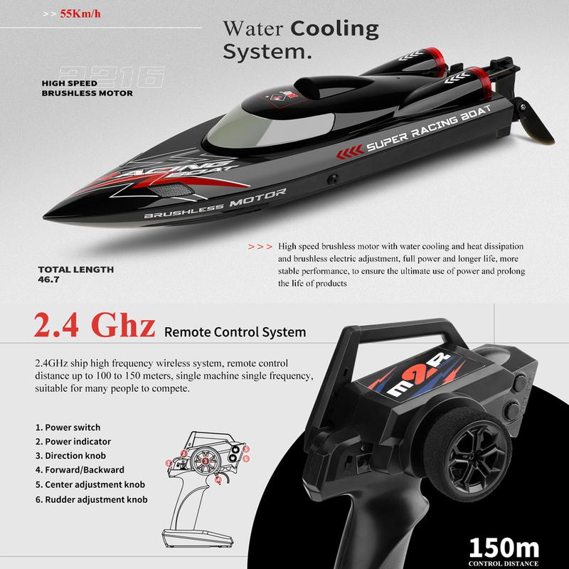 WLtoys WL916 WL912-A RC Boat 2.4Ghz 55KM/H 35KM/H High Speed Racing Watercraft Remote Control Speedboat Model Toys Birthday Gift