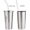 ALINK Skinny Clear Glass Straws, 10.5" x 7 mm Long Reble Drinking Straws for 30 oz 20 oz RTIC/YETI Stanley Tumblers, Mason Jars, Pack of 8 with 2