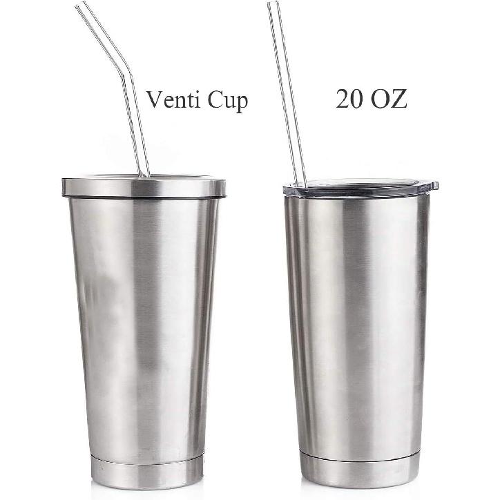 ALINK Skinny Clear Glass Straws, 10.5" x 7 mm Long Reble Drinking Straws for 30 oz 20 oz RTIC/YETI Stanley Tumblers, Mason Jars, Pack of 8 with 2