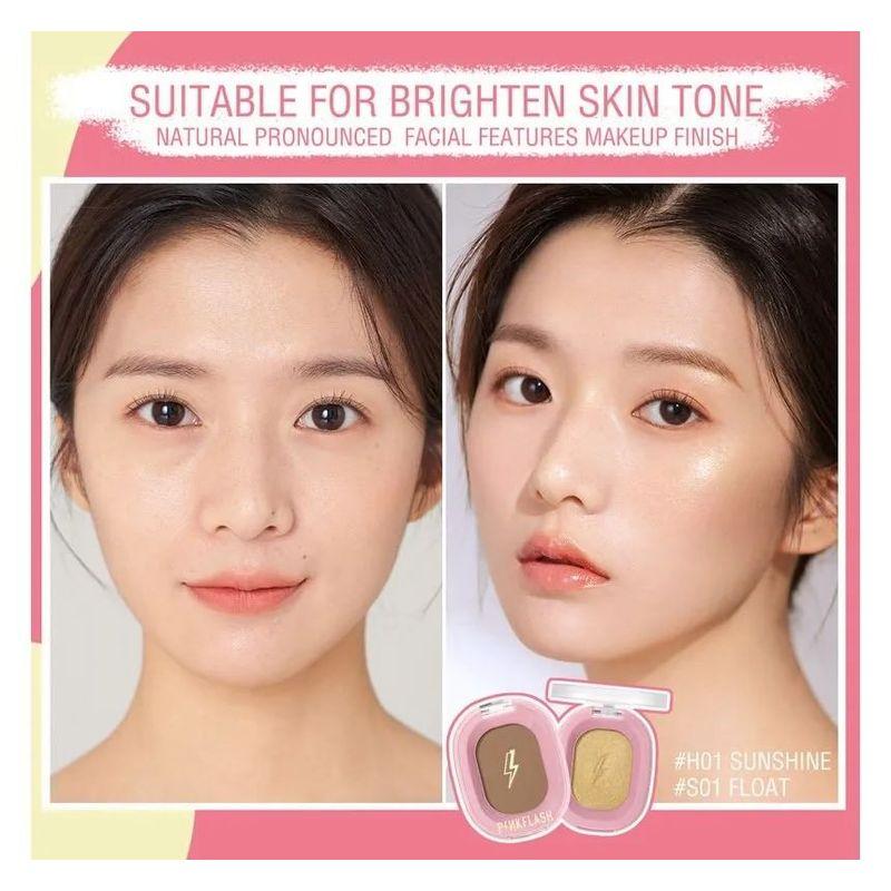 PINKFLASH - Schimmernder Highlighter & Mattes Konturpuder - 4 Farben