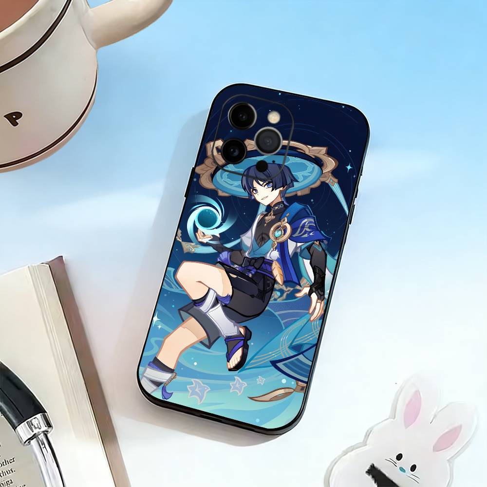 Game G-Genshin Wanderer Scaramouche  Phone Case For iPhone 17, 16,15,14,13,12,11 Plus,Pro Max, Others Soft Black Cover