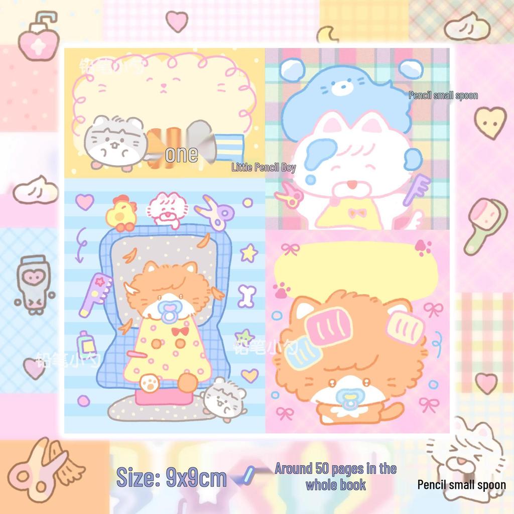 Multi-Season Sticky Note Collection: Pencil, Small Spoon, Notebook, Journal, Student Collage, Multi-Grid Design