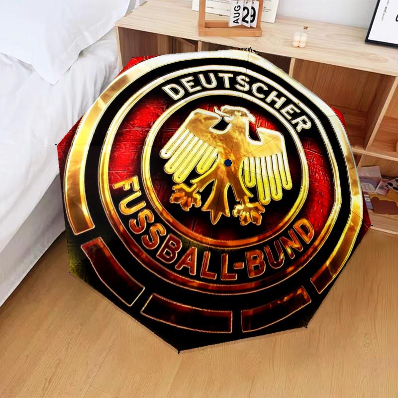 1PC Germany Football Emblem Printed Umbrella Folding umbrella, automatic umbrella 8-Frame for Travel, camping Fan gifts Christmas Gifts