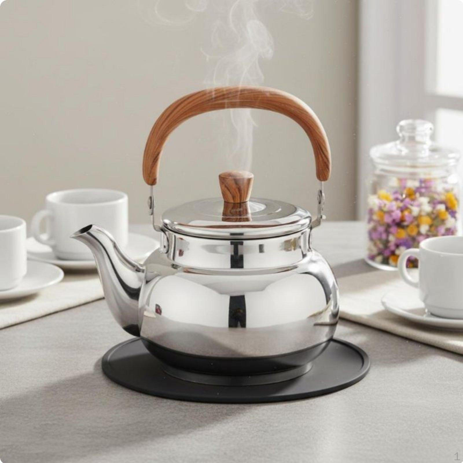 Stovetop Teapot AntiScald Handle Stainless Steel FoodGrade Material Tea