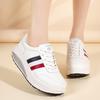 Women's Loafers Sneakers Height Increase White Leather Platform Casual Thick Sole Elevator Shake Shoes